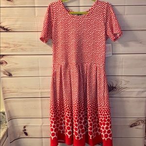LuLaRoe Amelia XL NWT White & Red Polka Dot Dress